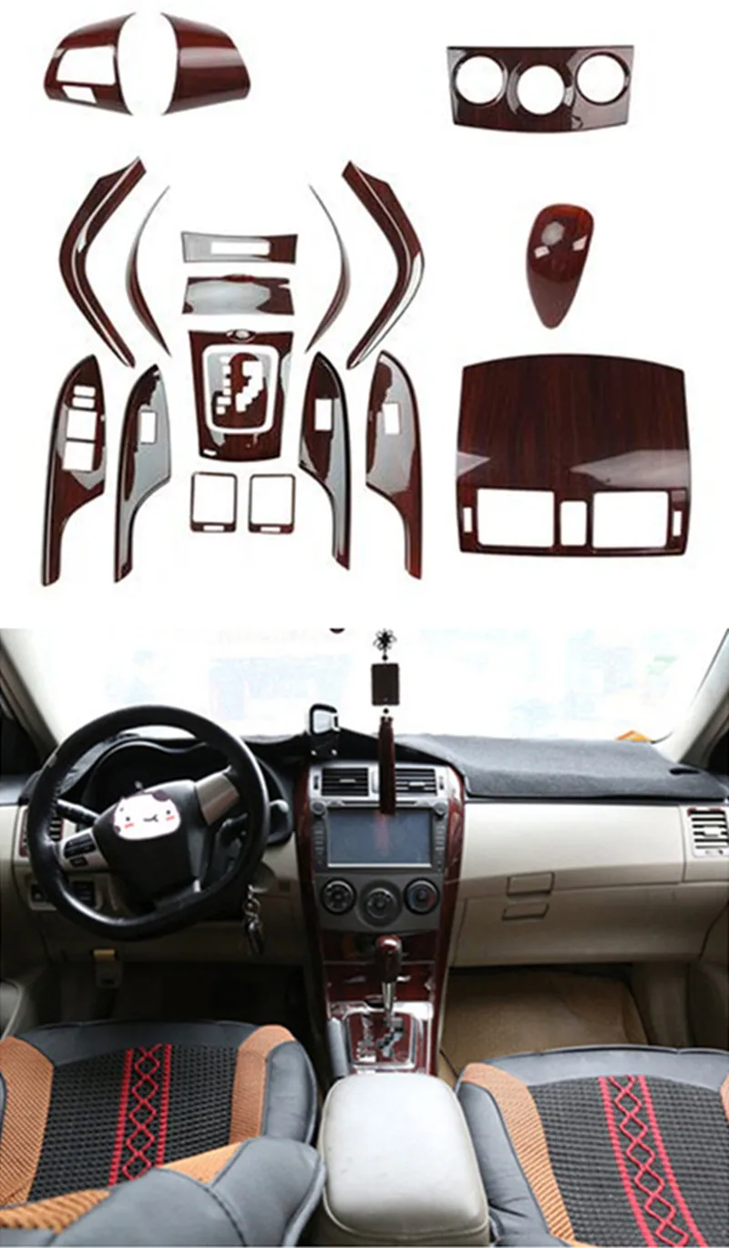 1 партия автомобильные наклейки ABS глянец деревянное зерно внутренняя отделка