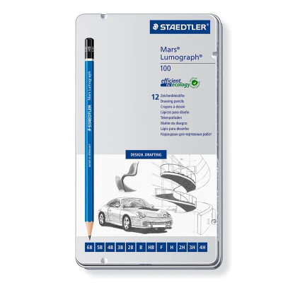12 Degrees 1 Набор Staedtler Lumograph графит рисунок эскизов карандаши 100 G12 6/12/20/24 градуса Олово чехол студент письменный стол/товары для рукоделия - Цвет: 12 Degrees
