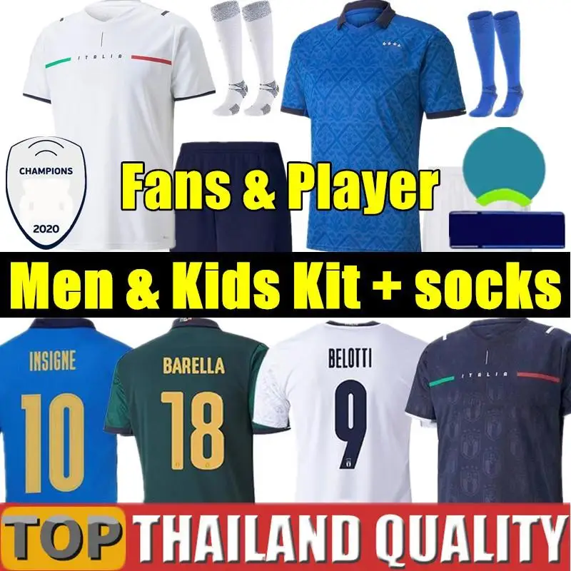 

Italy Home Away Soccer Jersey 2021 IMMOBILE CHIESA INSIGNE 2022 New Top quality Men Adults Custom Name + Number Soccer Jersey