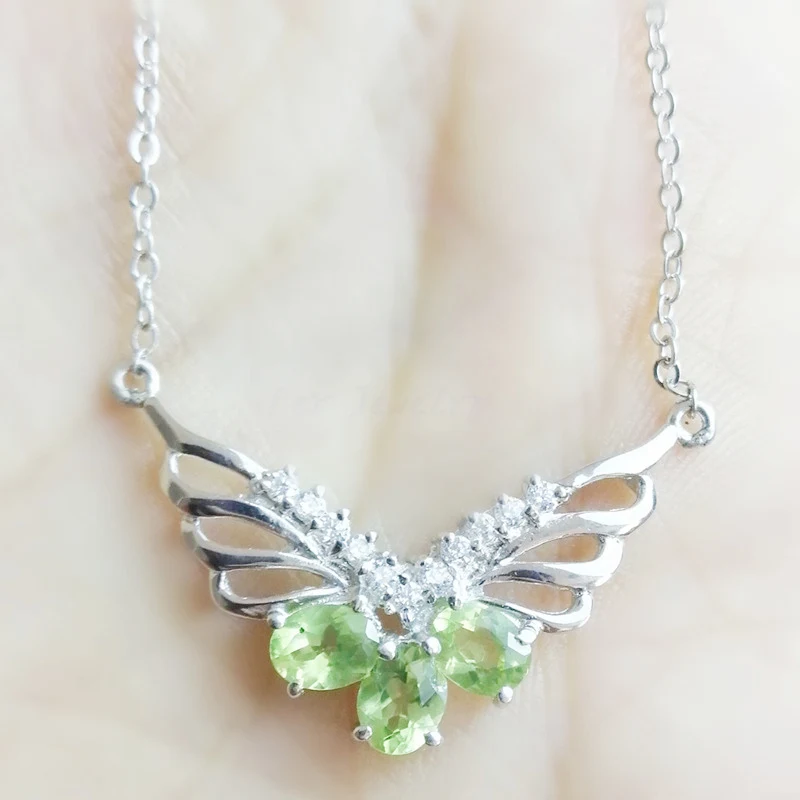 За ювелирное изделие натуральное Настоящее ожерелье из перидота с подвеской