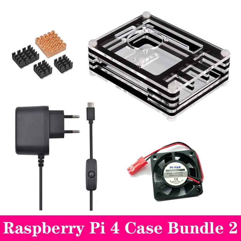 Raspberry Pi 4 акриловый корпус 9 слоев акриловый корпус с охлаждающим вентилятором алюминиевый радиатор для Raspberry Pi 4 Модель B Pi 4B