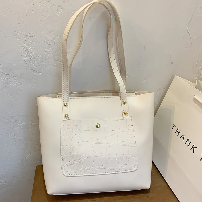 

Simple Lady Totes PU Women's Bag New Stylish PU Leather Large-capacity Shoulder Bag Handbag