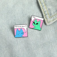 skateboard illustration enamel pin funny cats meme brooch lapel pins for backpacks cartoon animal badges jewelry gift wholesale