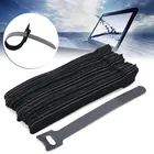 Многоразовый нейлоновый кабель 1 шт. x 1,2x15 см, черный Кабельный Шнур, липучки и петли, органайзер для намотки кабеля