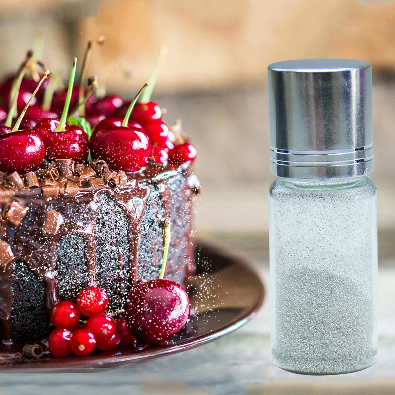 5 шт. съедобный серебряный порошок 99.99% пробы для украшения пищевых продуктов