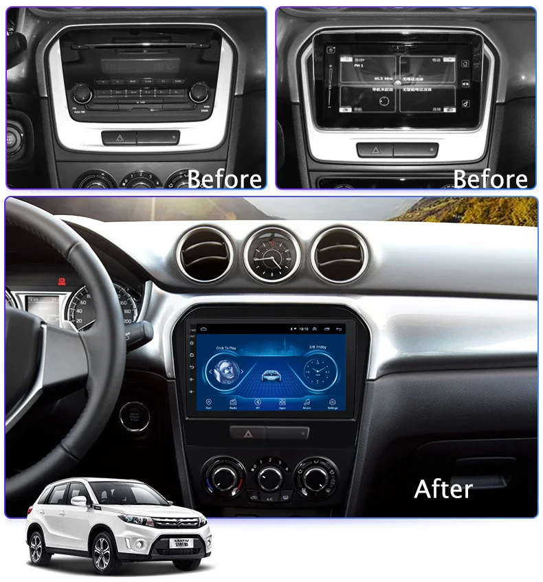 9 дюймов Android 8,1 Автомобильный мультимедийный dvd-плеер для Suzuki Vitara gps навигации радио BT WI-FI карта