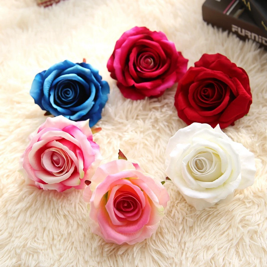 

5PCS High Quality Flannel Roses Head Christmas Decorations for Home Wedding Bridal Clearance Festival Party Artificial Flowers
