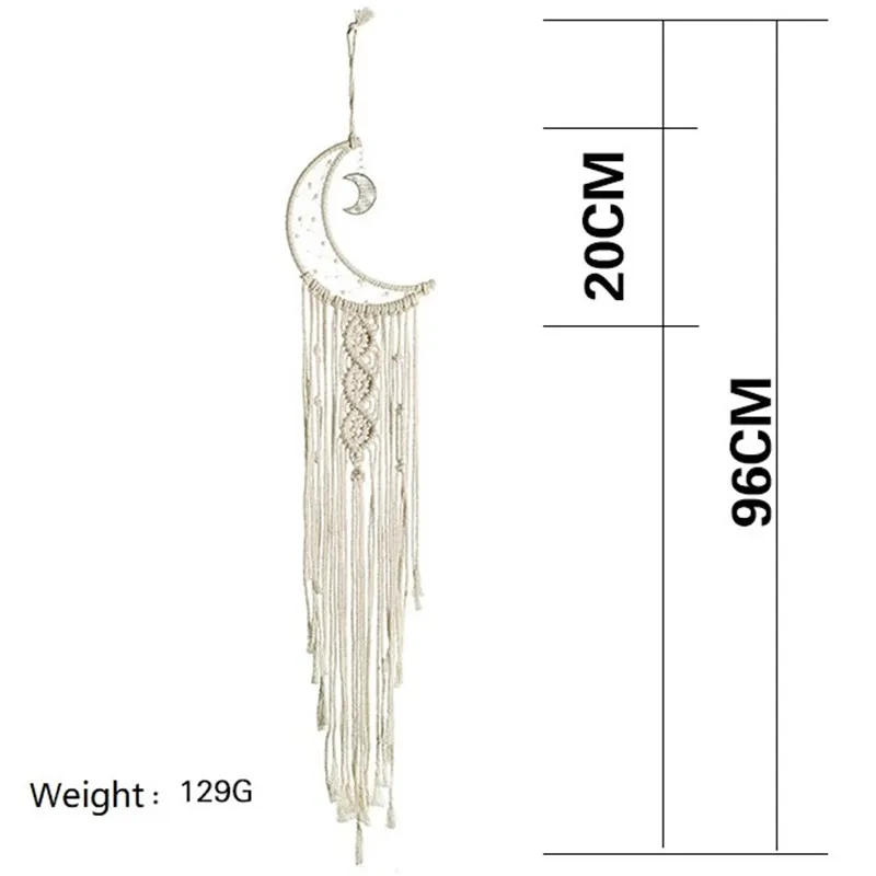 Богемный макраме настенный гобелен Луна Звезда Хлопок Веревка стены искусства