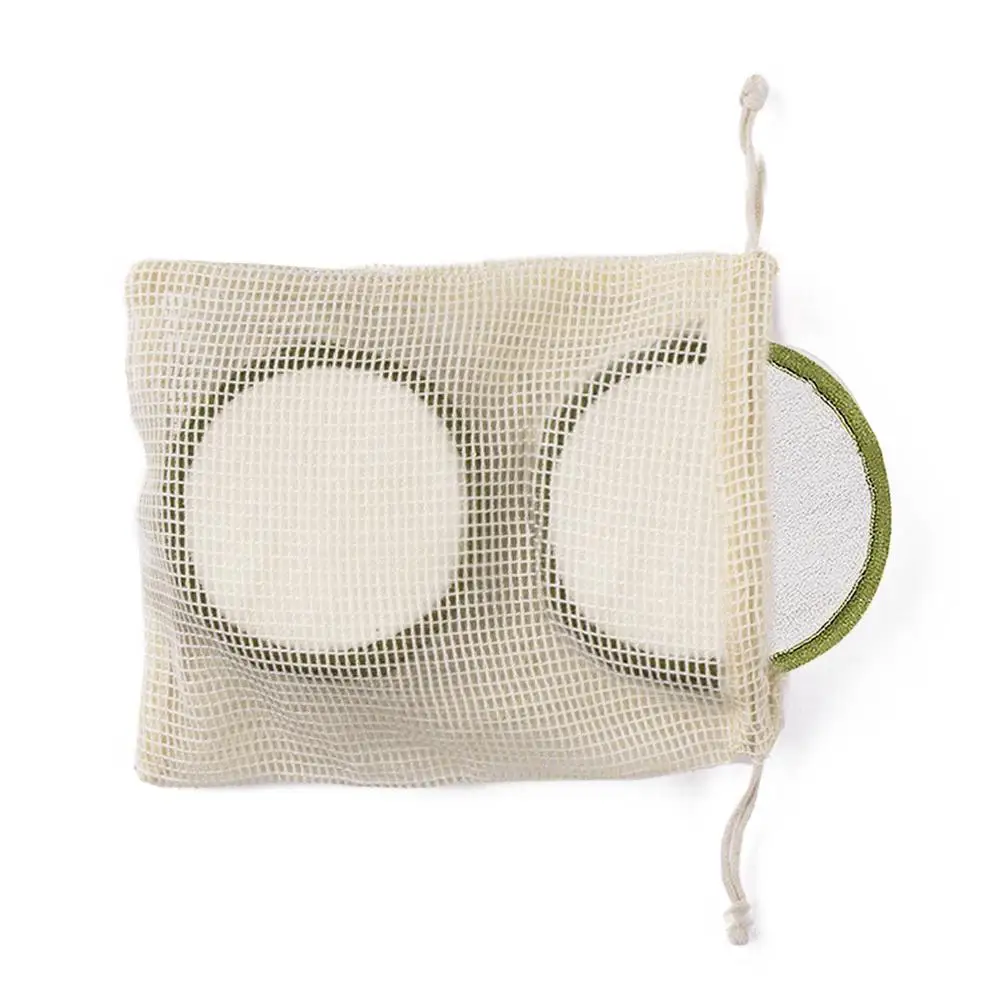 16 шт ватные диски для удаления макияжа многоразовые бамбуковые волокна моющиеся