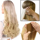 24-дюймовые женские шиньоны волосы для наращивания, невидимая проволока, без зажима, для наращивания волос Halo de cabello natural