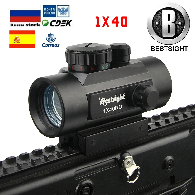 B bestsight 1x40 2x40 3x44 прицел с красной зеленой точечной подсветкой дальномер охотничий прицел 11 мм и 20 мм Вивер