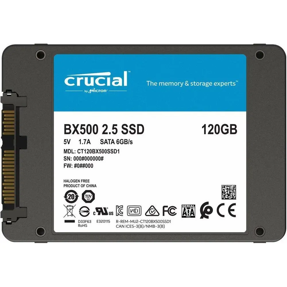 Твердотельный накопитель Crucial BX500 CT120BX500SSD1 SSD 2.5&quot 120Gb SATA-III чтение: 540 Мб/сек запись: