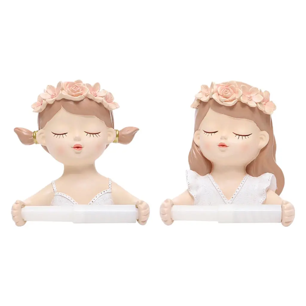 

Fairy Tissue Roll Holder Lovely Girl Toilet Paper Holder Rack Hook Hanger Bathroom Light Luxury Decoration Accessories