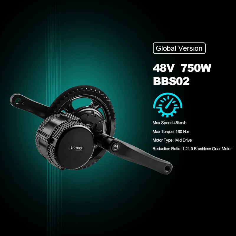 Электромотор среднего привода Bafang BBS02 48v750w 8fun комплекты для переоборудования