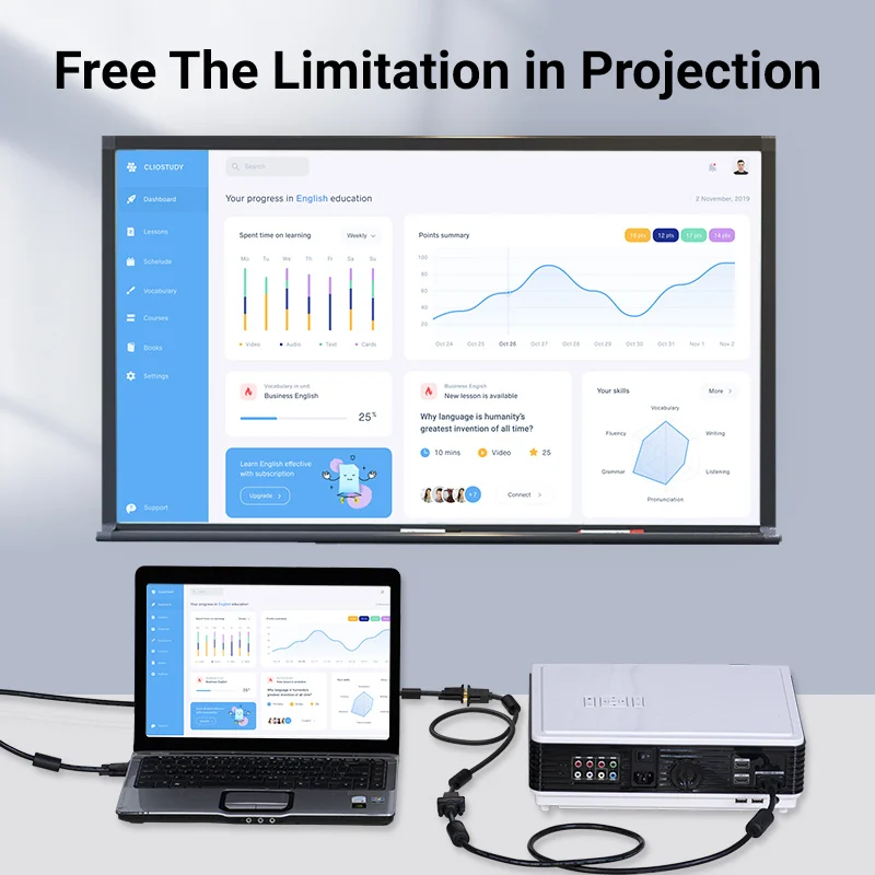 Удлинительный кабель Vention удлинитель для монитора проектора ТВ приставки