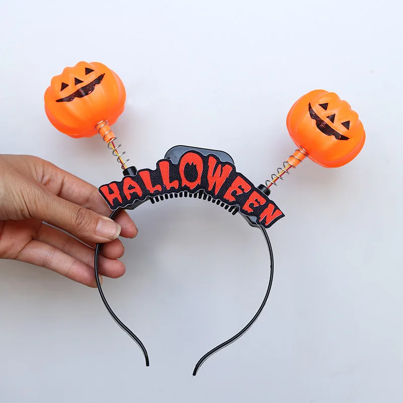 

Pumpkin Orange Sequins Witch Hat Halloween Headband with Light