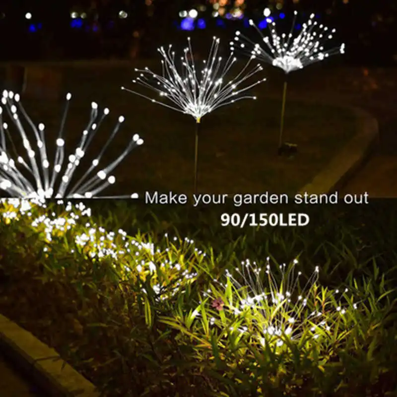 

90/150 LED Solar Fireworks Light Lawn Garden String Light Outdoor Waterproof DIY Dandelion Decor Lamp Solar Patio Wedding Xmas