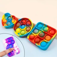 child anti stress camouflage color push bubble sensory toy key chain autism needs squishy stress reliever fidget it toys