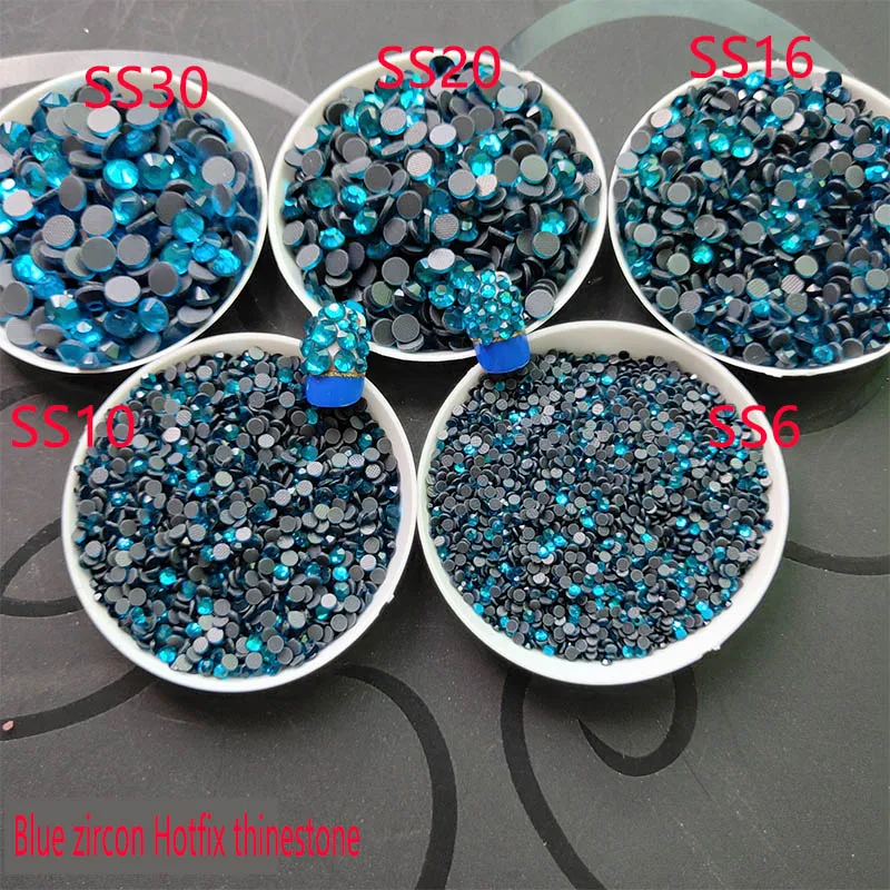DMC Оптовая продажа большой пакет все siz ss6-ss30 Синий Циркон Кристалл обработанный