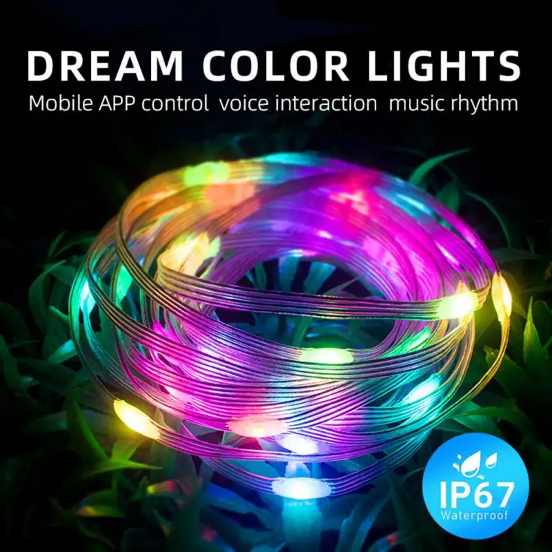 

Tuya Smart LED String Lights RBG Dancing With Music Sync Dreamcolor Fairy Lamp Garland 5V USB For Home Christmas Decor Lighting