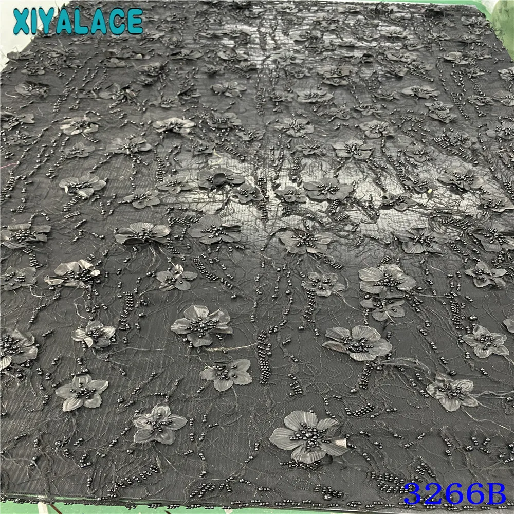 2020 высокое качество французское Сетчатое кружево бисерное ткани африканская 3D