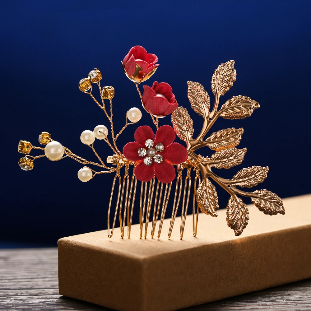 Модные Роскошные гребни для волос с синими цветами головной убор выпускного