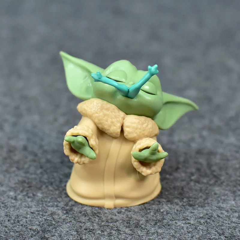 Кукла-фигурка Baby Yoda Grogu Eating Frogs The Child для детей, коллекция игрушек, подарок на день рождения.