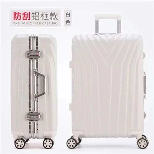 Aluminum frame KLQDZMS 2" 22" 24'2" 29 дюймов ABS+ PC чемодан на колёсиках Молния и алюминиевая рама тележка Дорожный чемодан для поездки - Цвет: Aluminum frame