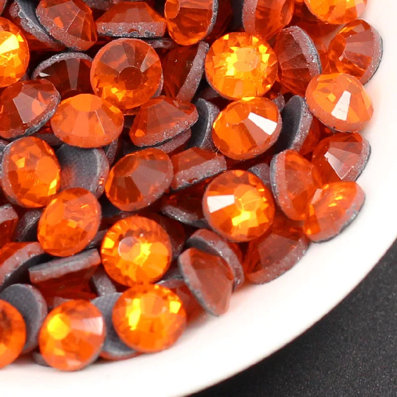 Стразы оранжевого цвета с горячей фиксацией стразы со стразами плоской спинкой