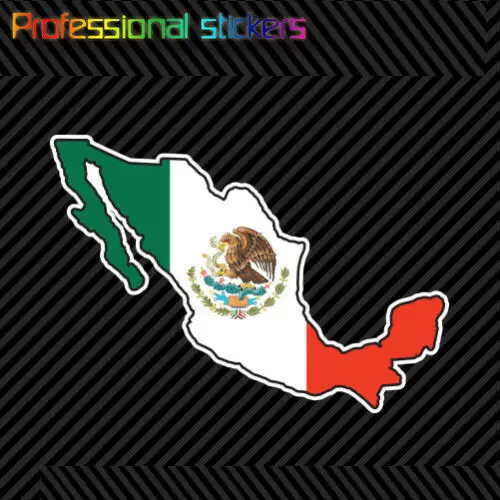 

Mexico Shaped Mexican Flag Sticker Die Cut Vinyl Mexico Flag Mx White Border Stickers for Car, RV, Laptops, Motorcycles