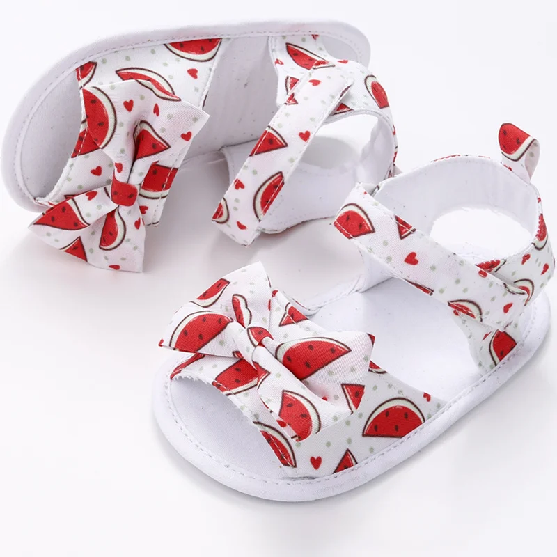 [simfamily] 100%Cotton Sandals Newborn Baby Shoes Summer Soft Style Boy Girl Cute Cartoon Printed Sole | Мать и ребенок