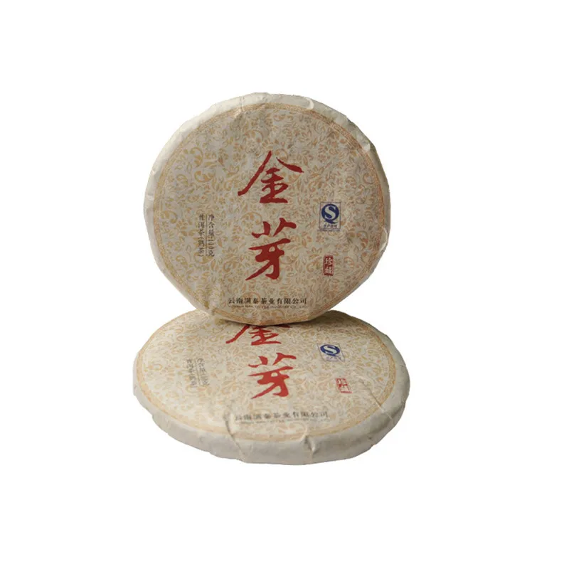 

yun nan Pu'er Palace Ripe Tea Golden Bud Cake Menghai Fermented Cooked Tea Cake 100G Cake Tea