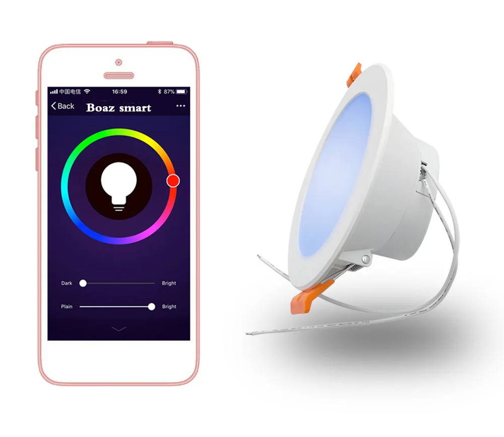 2 шт. 6 дюймов ЕС адаптер spot ledWarm белый RGBCW Wifi Смарт Светодиодный светильник Голосовое управление с помощью Alexa затемнения люстра лампа