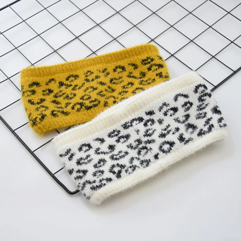 Женские леопардовые утолщенные аксессуары для волос женщин вязаная шерстяная