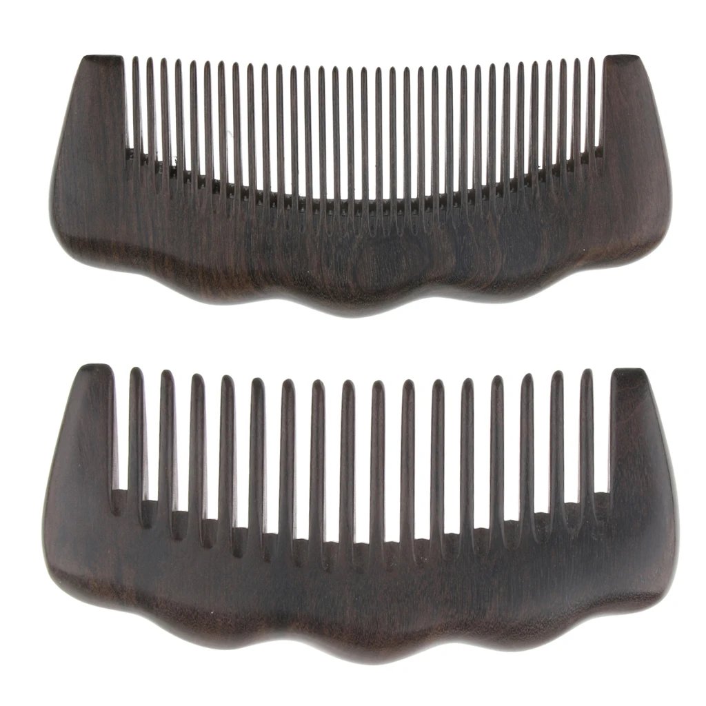 

Handmade Natural Sandalwood Anti Static Detangling Head Hair Mustache Beard Comb Wide Tooth