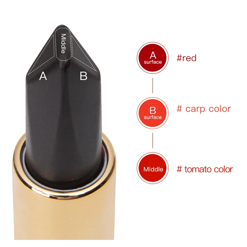 Три цвета одна трубка губная помада бархатная увлажняющая шелковистая