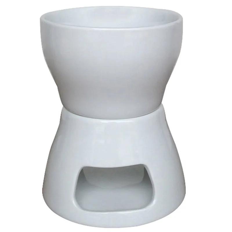 Керамический набор для шоколадного фондю с вилками чайный светильник фарфоровый