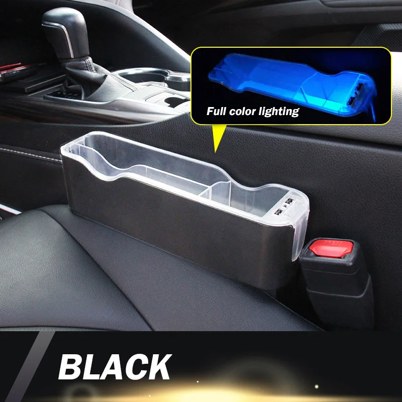 

USB Charging Interior Mood Lighting Car Seat Gap Filler Car Seat Storage Box Organizer Car Accessories Dropshipping