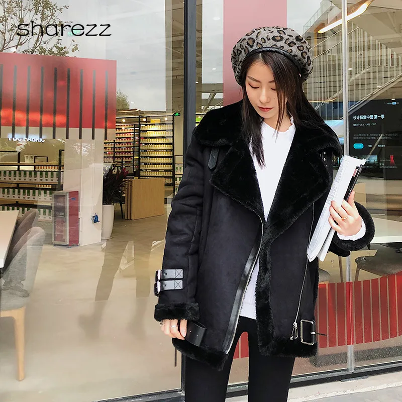 2019 зимнее замшевое кожаное пальто куртка для женщин средней и длинной части мех
