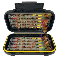 244072pcsbox fly fishing flies kit trout salmon bass flies streamers drywet flies nymphs fly poppers with waterproof fly box