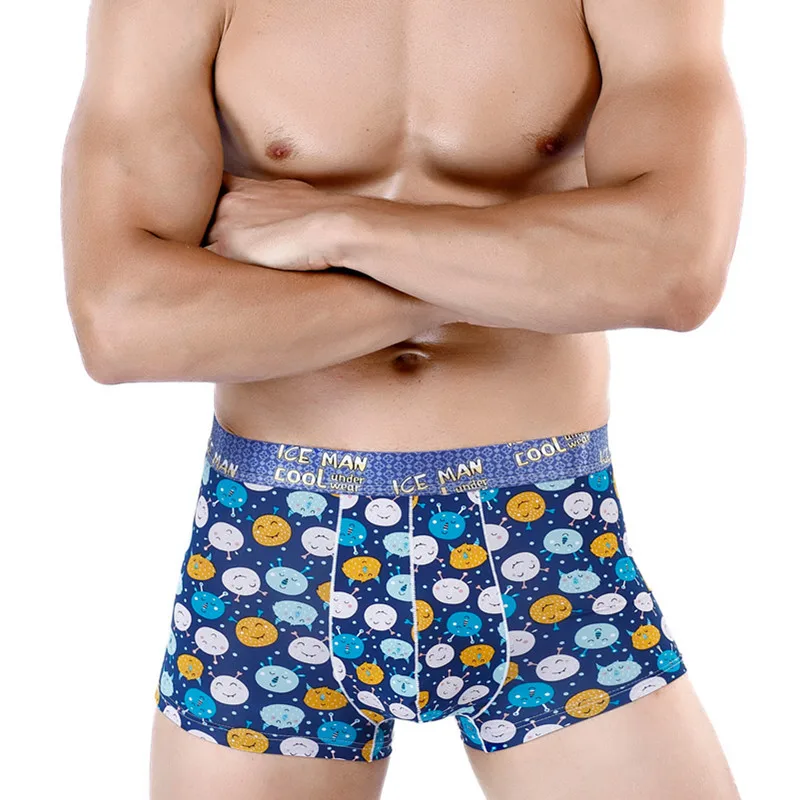 Сексуальное мужское нижнее белье, шелковые боксеры, шорты, Cueca masculina, с принтом, дышащие трусы, ropa interior hombre размера плюс L-3XL - Цвет: 33