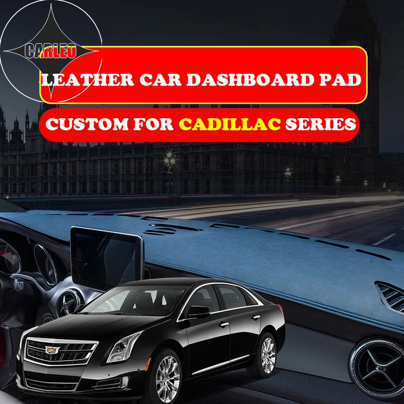 Custom for Cadillac Series ATS CTS SRX CT4 CT5 CT6 Dashboard Avoid Light Pad Instrument Platform PU Leather Suede Insulation Mat