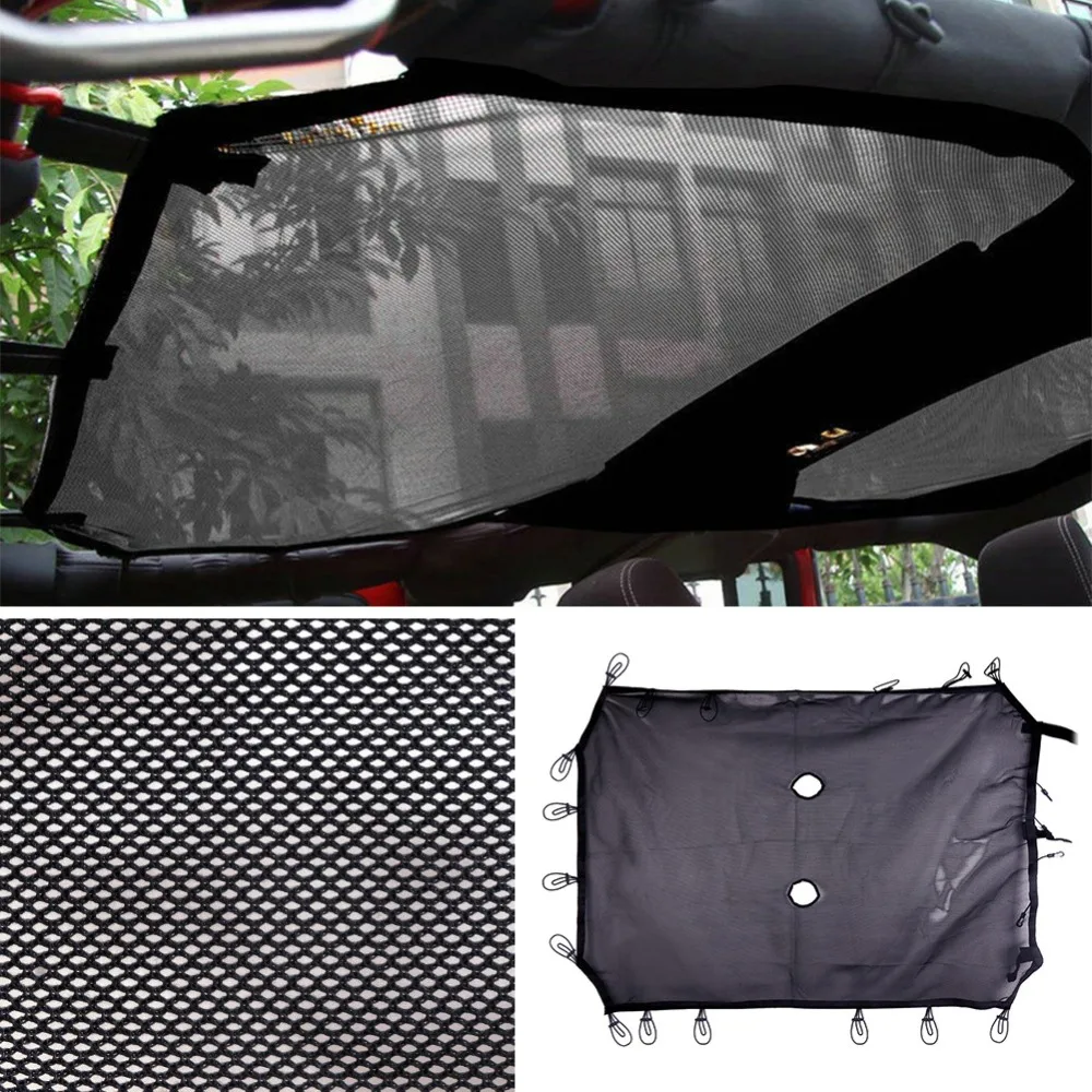 Mesh Sunshade Fit for Jeep 2007- Jeep Wrangler JK JKU Jeep JK Front Shade Plain Protection Heat Shield Windshield Visor