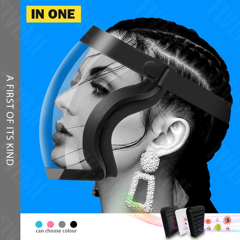 Прозрачная Съемная маска для лица 3D многоразовая защитная полиэтиленовая