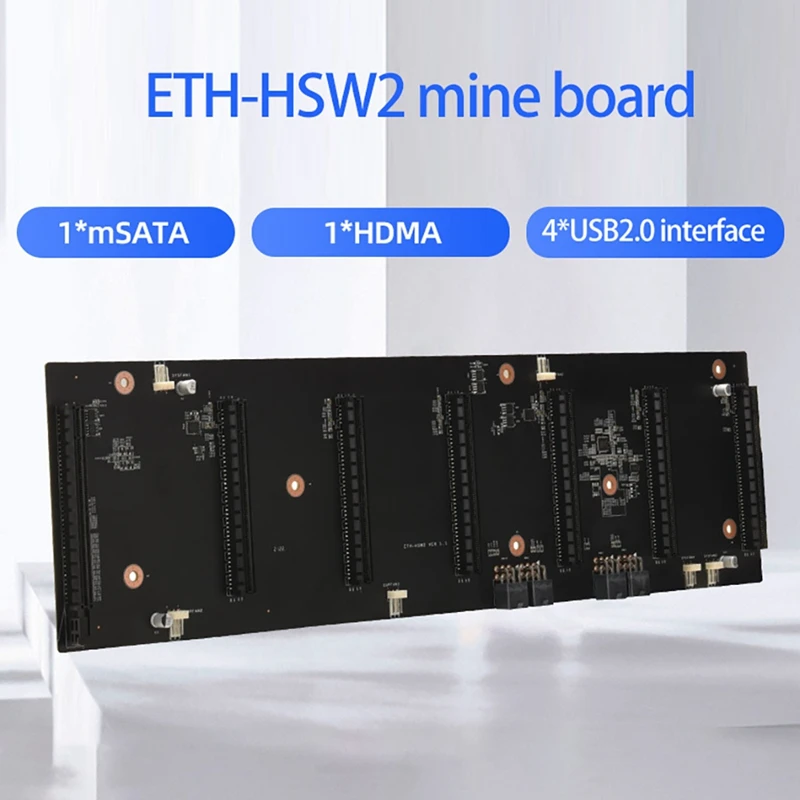 Оригинальная материнская плата для майнинга BTC 6 карт PCIE X16 графический слот 70 мм