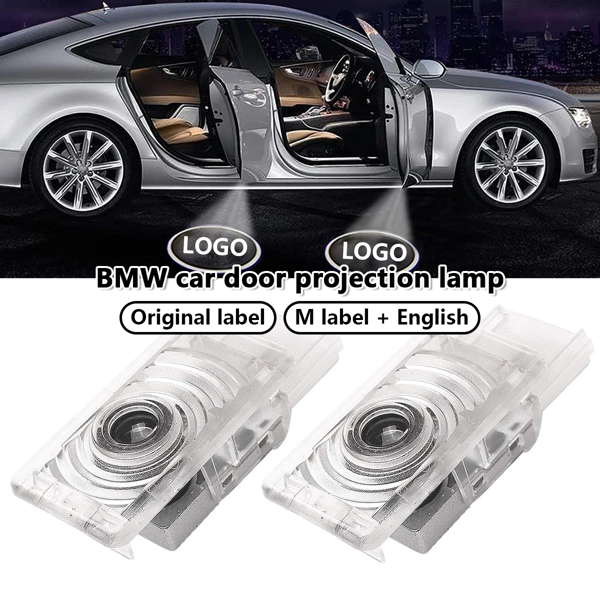 

2Pcs Car Door Welcome Light for BMW Car Door Projection Lamp 6500K 500LM Ghost Shadow Light LED Car Side Lights