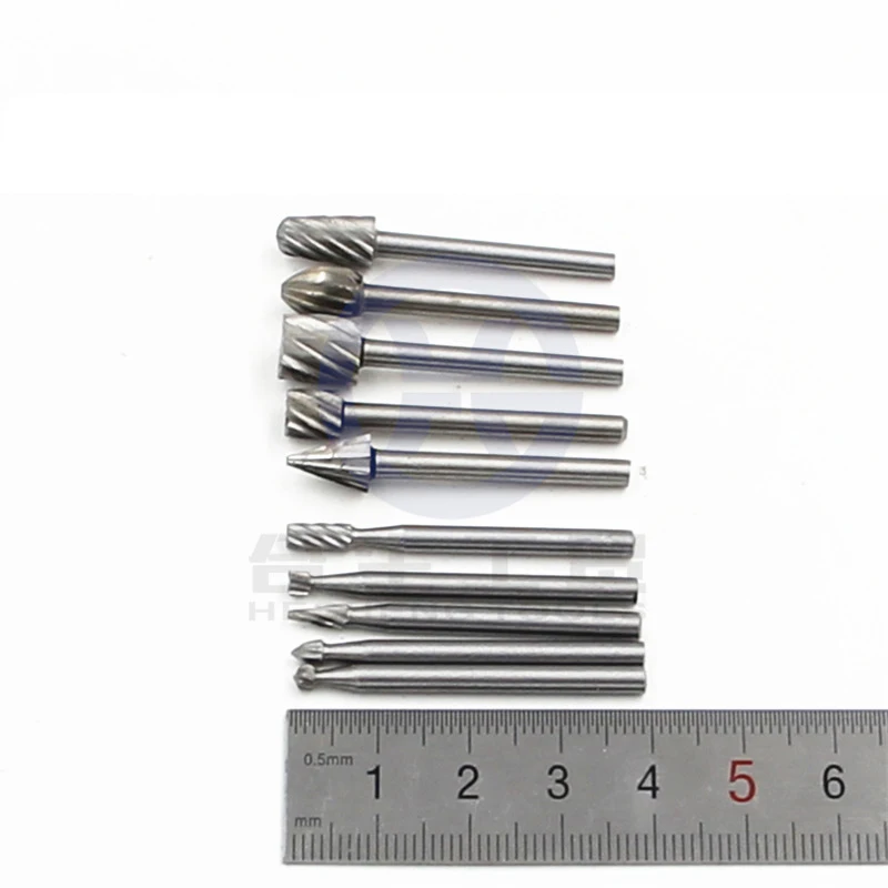Набор из 10 высокоскоростных стальных роторных заусенцев для деревообработки