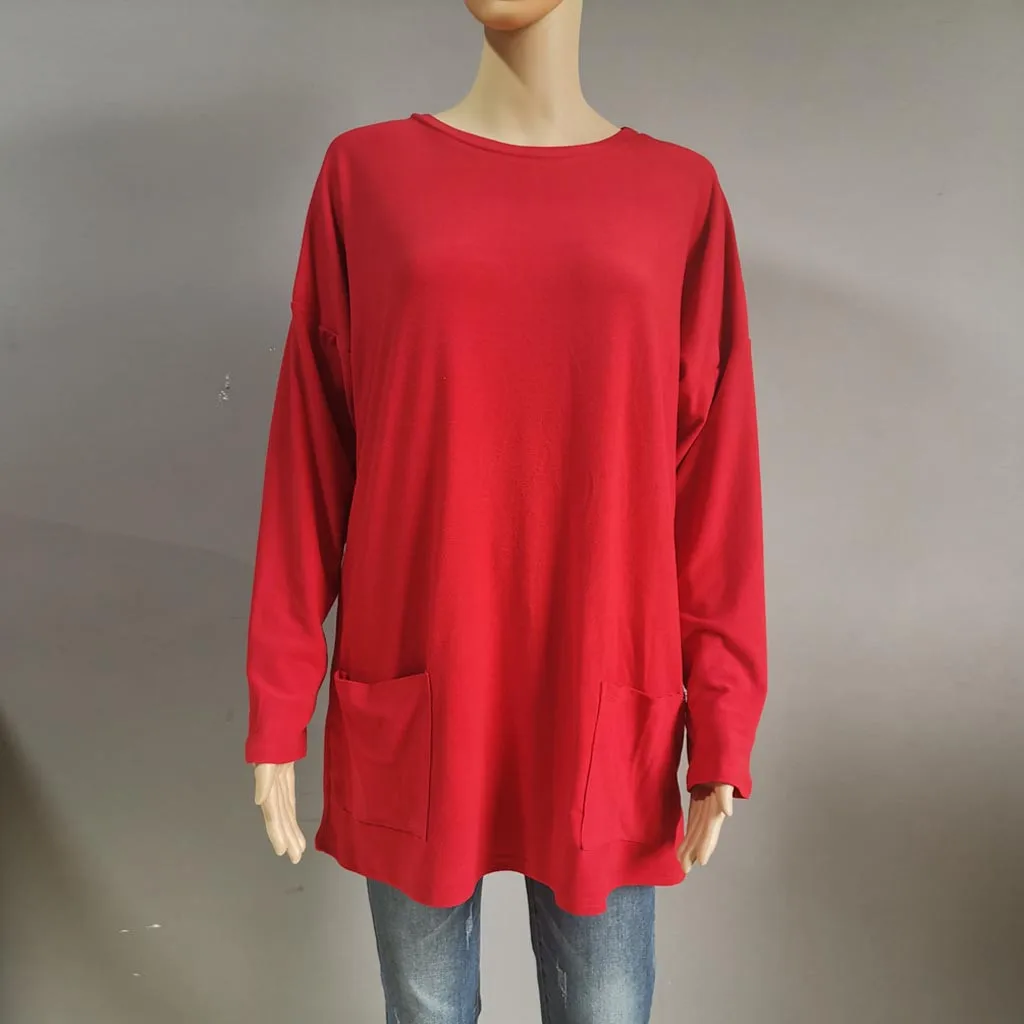 Новинка зимние теплые женские топы рубашки повседневная одежда с круглым