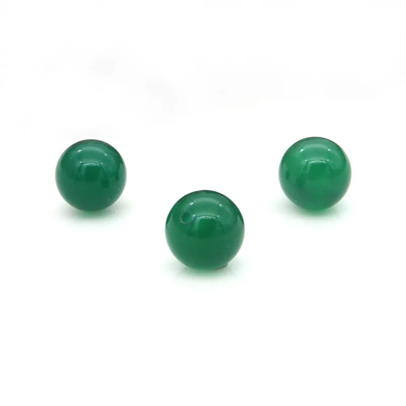 

5pcs Green Agate Round Half Drilled Beads Semi Hole 6/8/10mm Natural Stone Findings For Jewelry Making DIY Earrings Pendant