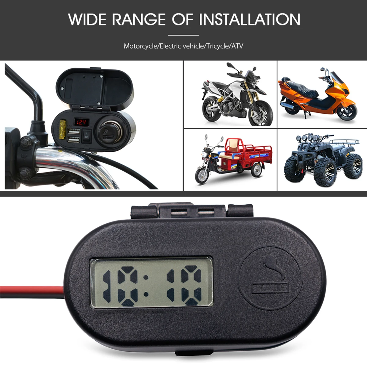 3 в 1 мотоциклетный прикуриватель цифровой дисплей Вольтметр мобильный телефон